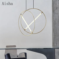 Modern gold ring pendant light for elegant interiors