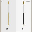 Simple creative pendant light with long glass and aluminium cable