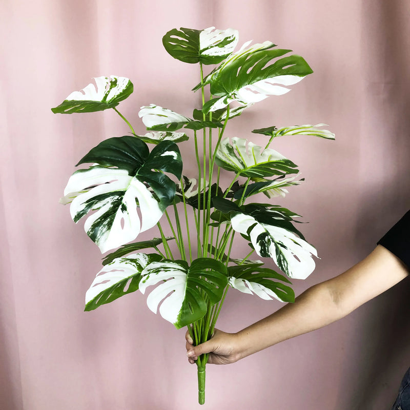 Artificial bonsai monstera and palm tree for indoor and outdoor decoration