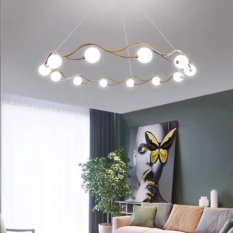 Modern white glass chandelier artistic decoration for interiors