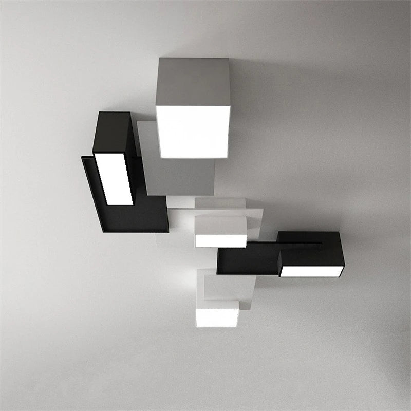 Modern nordic ceiling light geometric creative box combination