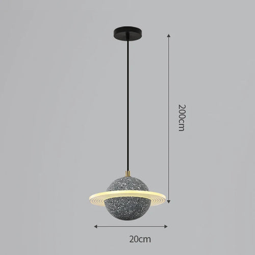 Planet resin pendant light for modern interior decor - vue 18 sur 18