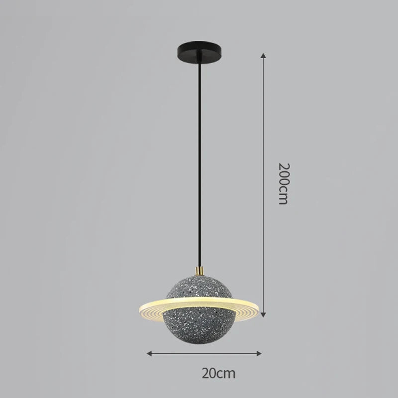 Planet resin pendant light for modern interior decor - vue 17 sur 18