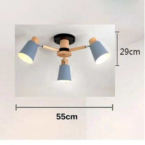 Simple modern solid wood Nordic chandelier - vue 12 sur 18