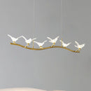 modern luxury crystal chandelier with led bird lamp