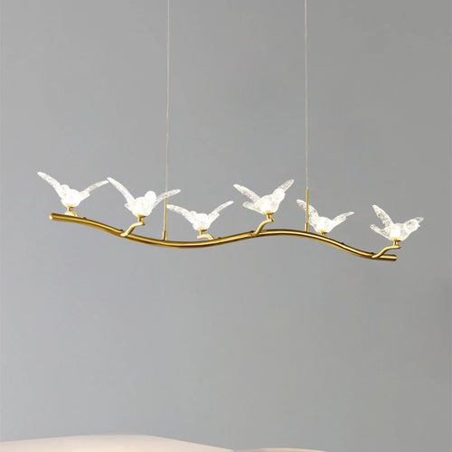 modern luxury crystal chandelier with led bird lamp - vue 4 sur 9
