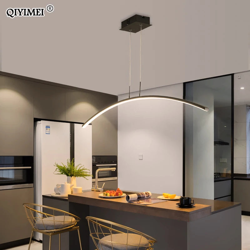 Modern pendant light with remote control and integrated LED lights