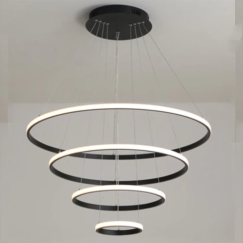 Modern aluminium chandelier for bar and dining room - vue 5 sur 6