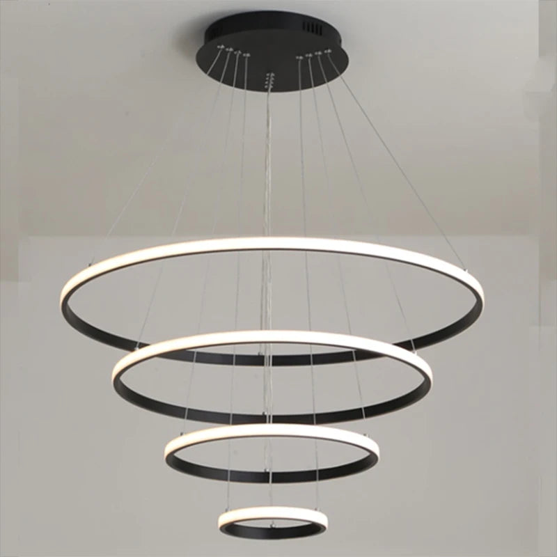Modern aluminium chandelier for bar and dining room - vue 4 sur 6