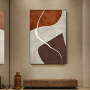 Modern abstract wall painting in minimalist geometric blocks