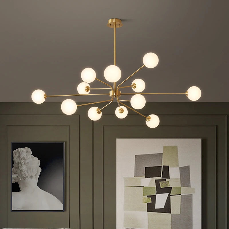 Nordic wrought iron chandelier in modern sputnik style