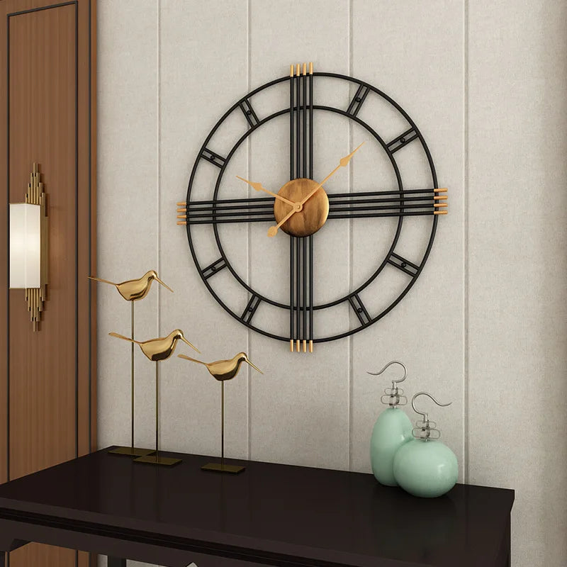 Modern Minimalist Iron Wall Clock, Nordic Style, Mute Clock, Living Room, 50cm - vue 4 sur 6