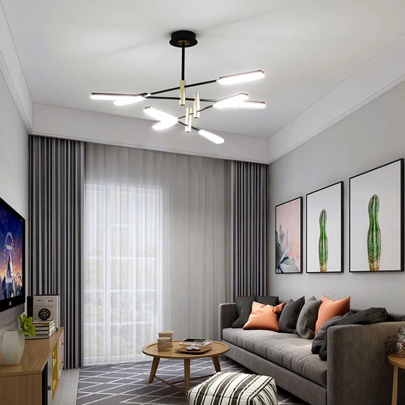 Modern minimalist nordic LED chandelier for indoor lighting - vue 3 sur 10