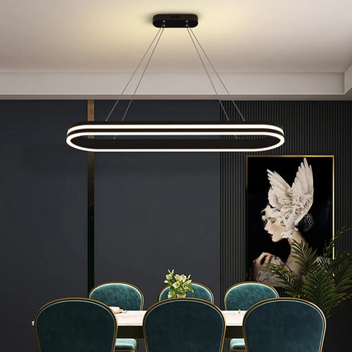 Modern and elegant indoor LED pendant light - vue 3 sur 8