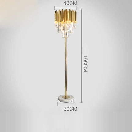Art deco crystal chandelier in stainless steel with LED lighting - vue 19 sur 19