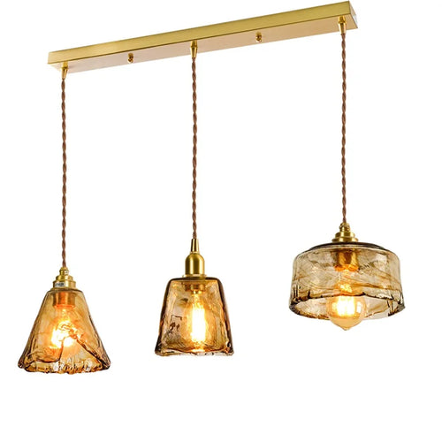 Adjustable vintage Japanese-style LED wood and copper pendant light - vue 17 sur 21