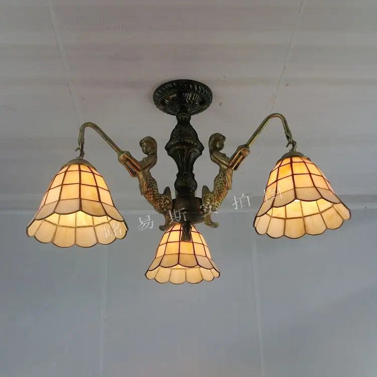 Mediterranean Tiffany mermaid chandelier for creative interiors - vue 16 sur 17