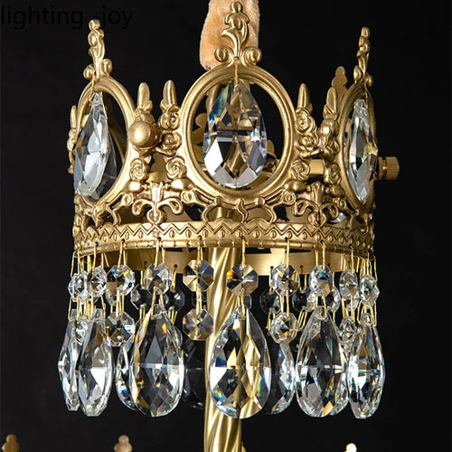 Modern crown crystal chandelier indoor decorative light - vue 5 sur 15
