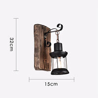 Industrial wood wall light for café and restaurant