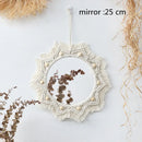 Boho-style macramé wall mirror for interior decoration