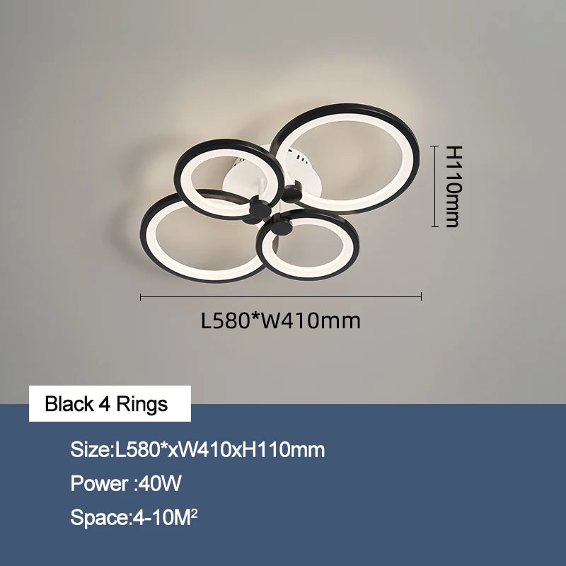 Modern circular ring chandelier with LED lighting