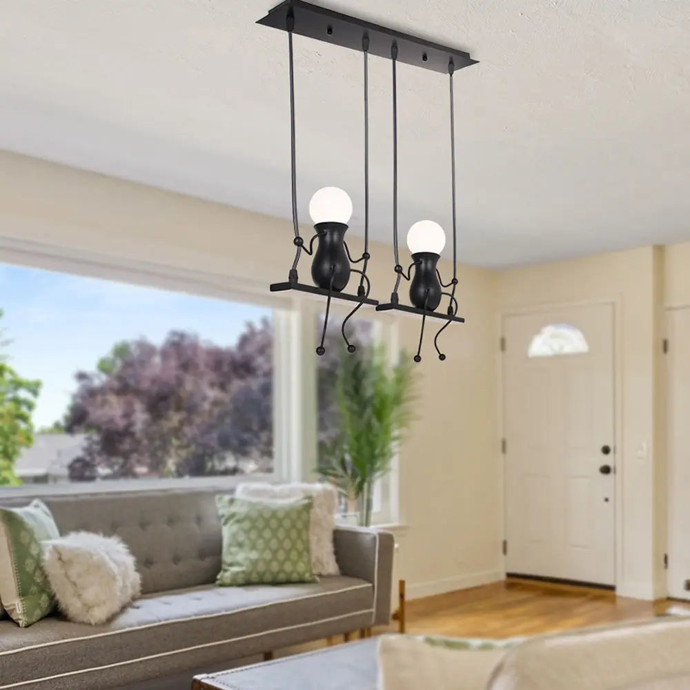Modern art decor pendant lamp 1/3 head - vue 3 sur 9