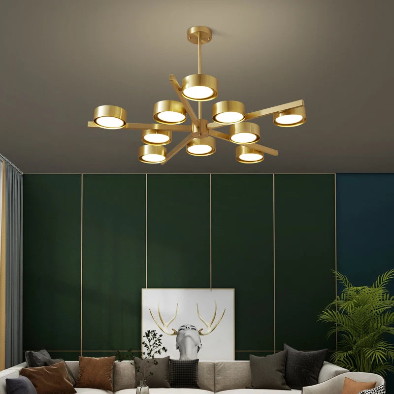 Nordic copper chandelier creative design for soft lighting