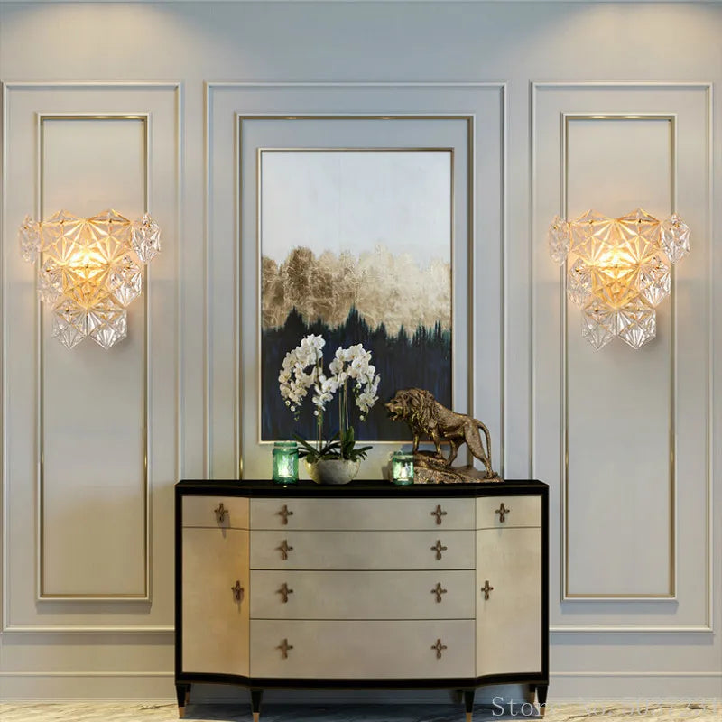 Luxury crystal wall light modern decorative design - vue 5 sur 7