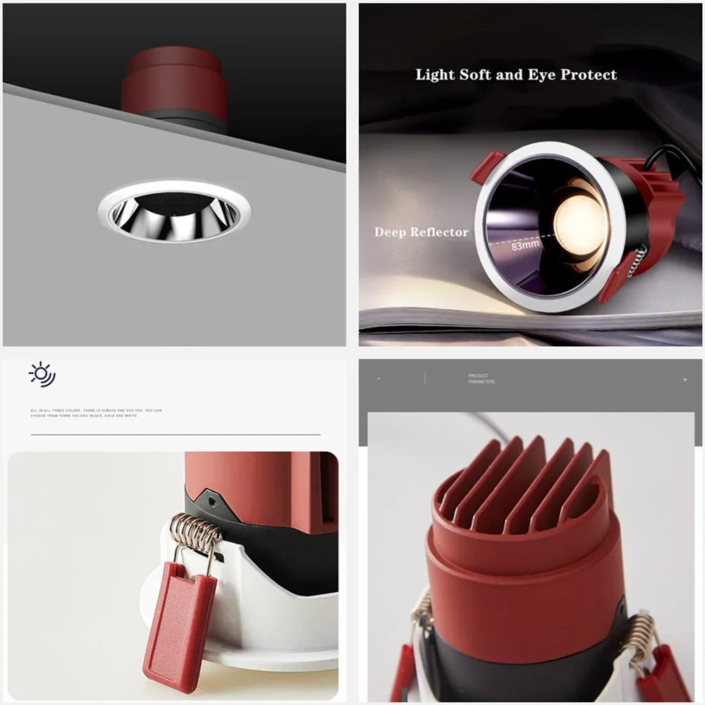 LED downlight spotlight for interior ceiling lighting - vue 6 sur 7