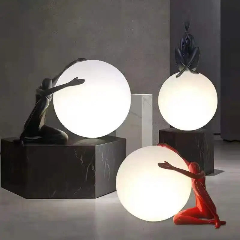 Creative humanoid sculpture table lamp for interior decoration