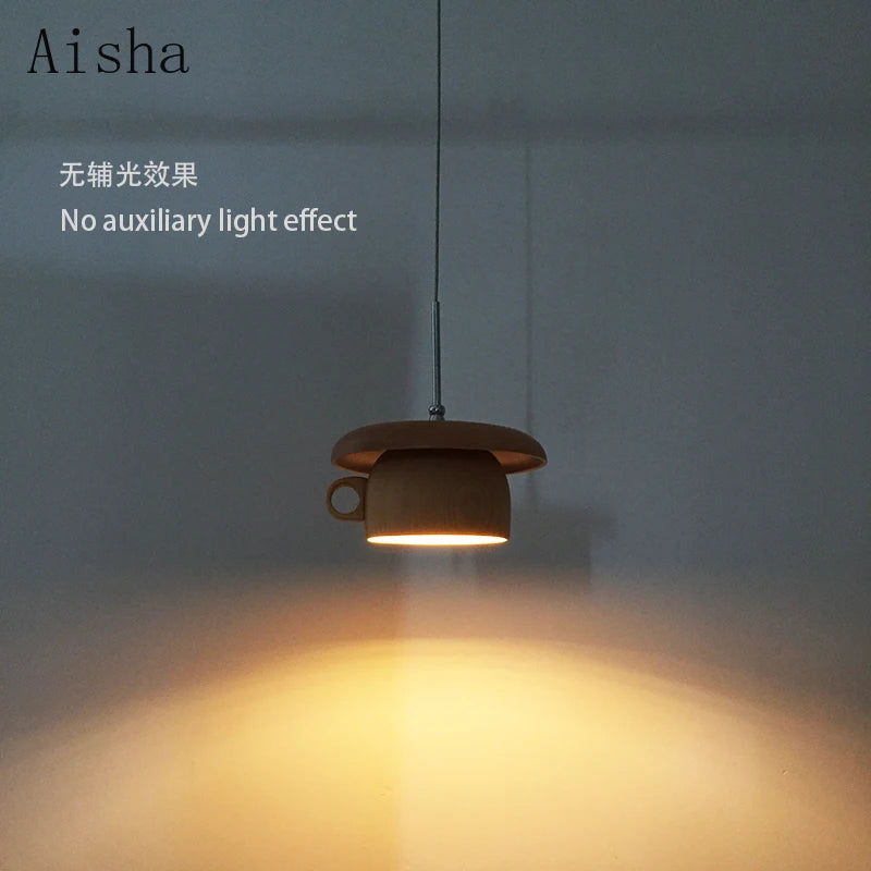 Creative wooden pendant light for café and restaurant nordic decor - vue 4 sur 7