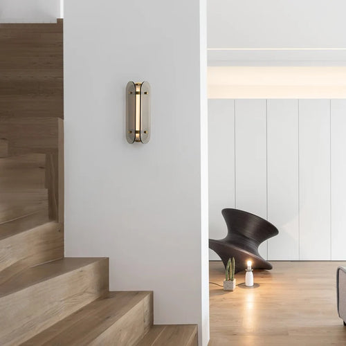 Modern nordic designer glass and mirror decorative wall light - vue 3 sur 9
