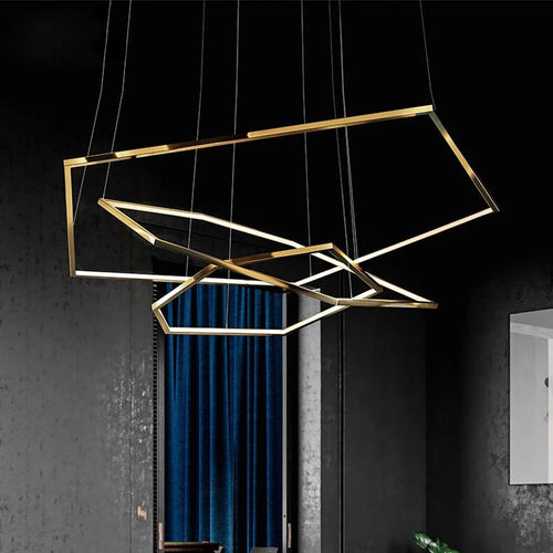 Modern LED chandelier in stainless steel for creative interiors - vue 2 sur 8