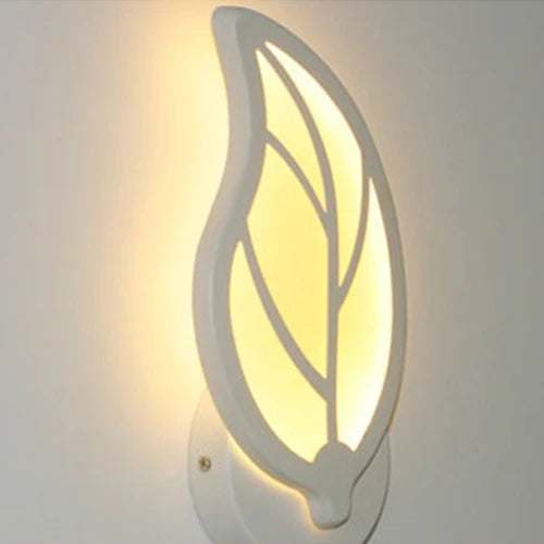 creative acrylic led wall light with leaves - vue 8 sur 8