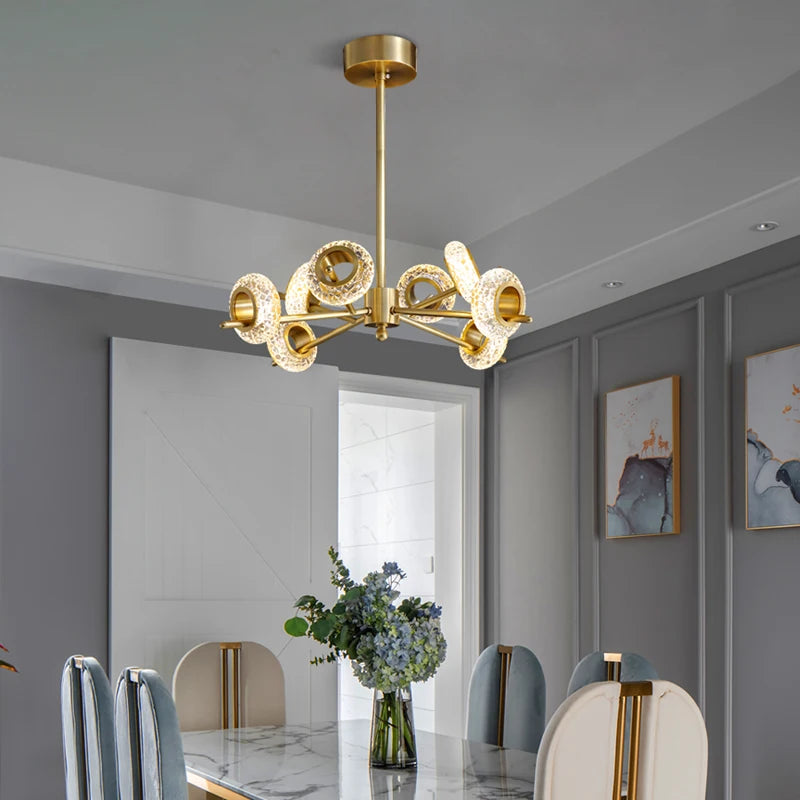 Luxury copper chandelier with minimalist design for creative lighting