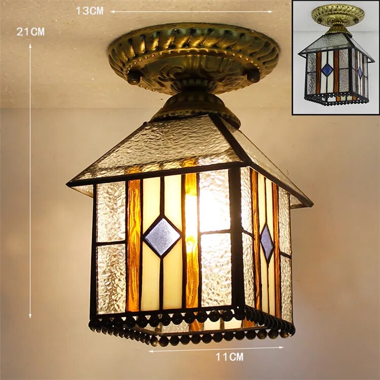 Modern creative glass LED ceiling light with 7W E27 bulb - vue 19 sur 30