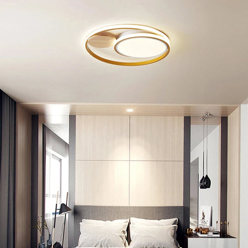Modern Japanese style LED wooden and acrylic ceiling lights - vue 3 sur 8
