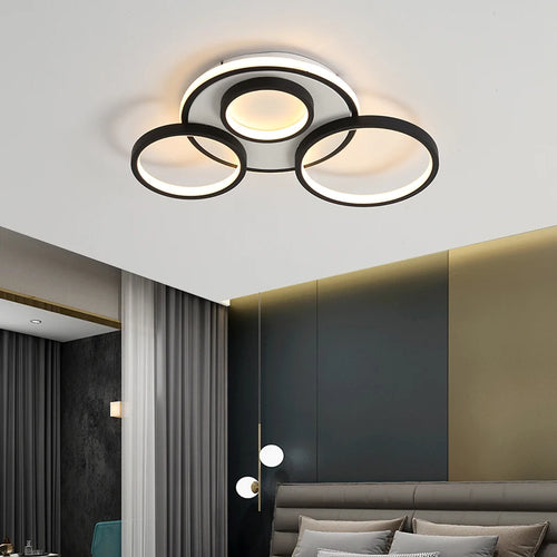 Modern wooden and aluminium LED chandelier for indoor lighting - vue 2 sur 18