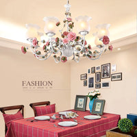 Romantic nordic chandelier with mediterranean flowers and herbs princess