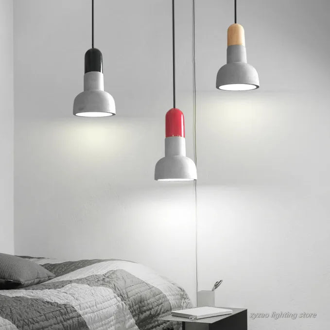 Nordic cement pendant light for retro interior decor
