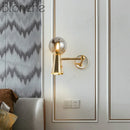 Rotatable glass head wall light for interior decoration