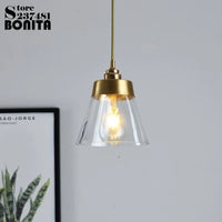 Elegant and luxurious retro brass and glass pendant light