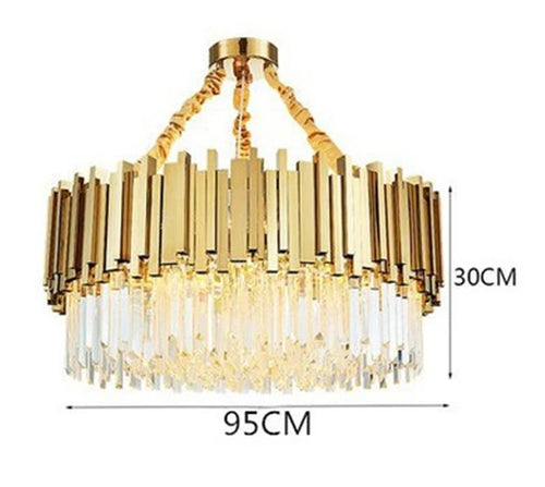 Modern crystal chandelier with large LED pendant lamp - vue 15 sur 15