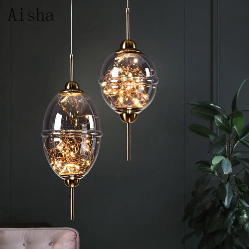 Creative modern glass pendant light for bars and shops - vue 2 sur 11