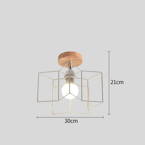 Modern nordic simple LED ceiling light in iron triangle - vue 16 sur 18