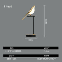 Nomi LED floor lamp postmodern bird golden electroplated luxury reading light