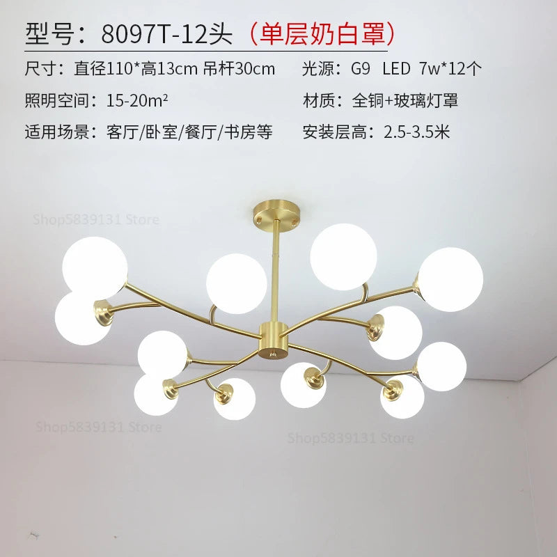 Modern LED chandelier nordic molecular pendant light - vue 14 sur 14