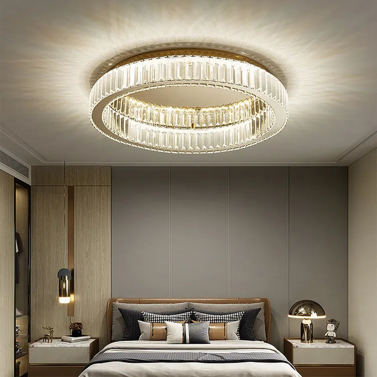 Simple modern crystal led round ceiling light