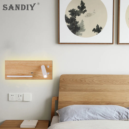 Sandiy LED reading lamp with USB and wireless charger