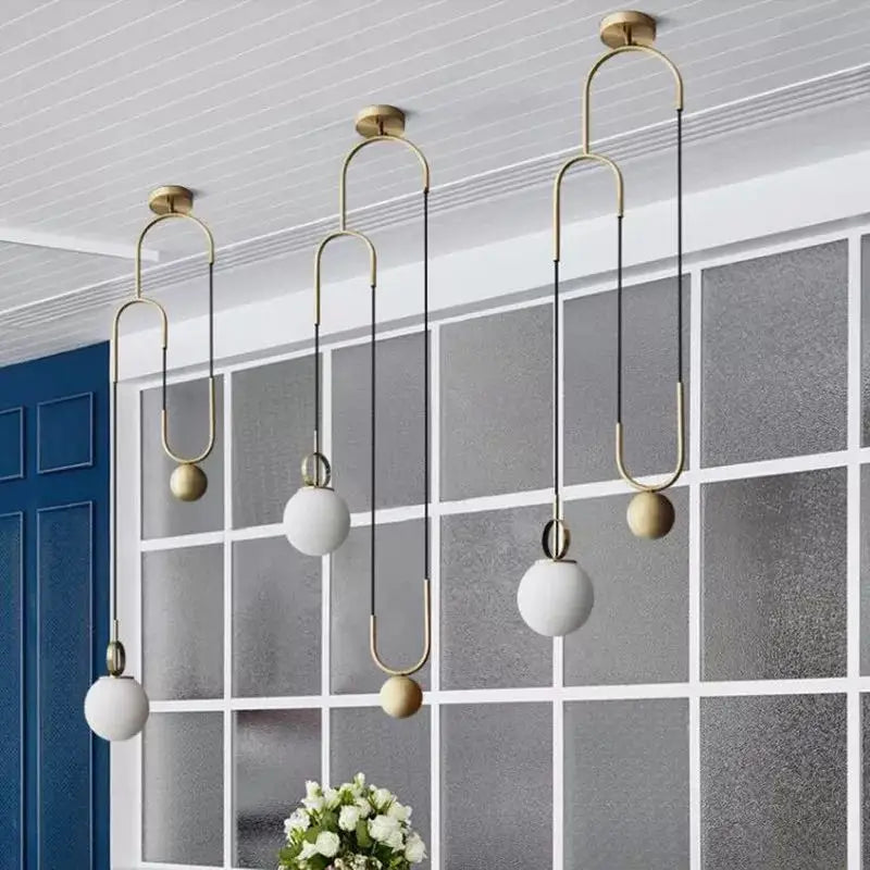 Creative glass ball pendant lamp for indoor use - vue 5 sur 7